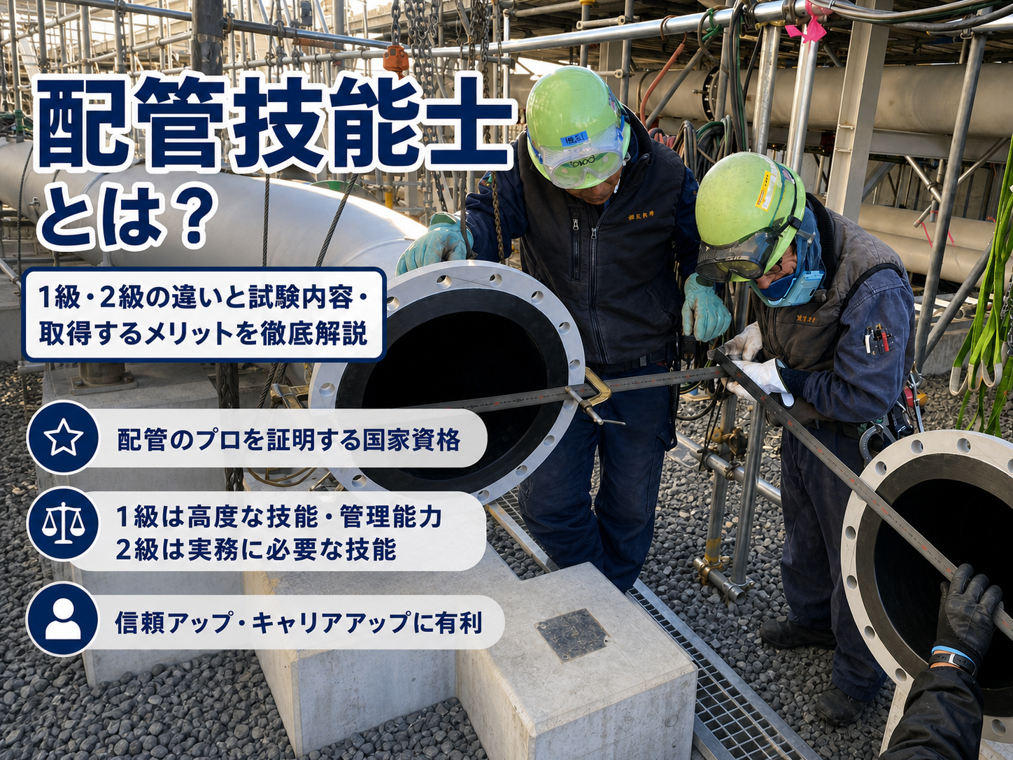 プラント配管工事の作業写真